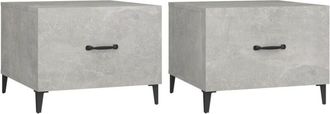 vidaXL Vidaxl - Coffee Table with Metal Legs 2 pcs Concrete Grey 50x50x40 cm