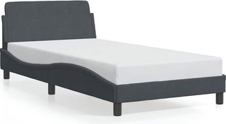 vidaXL Estructura De Cama Dover Terciopelo Gris Oscuro 100x190cm Vidaxl