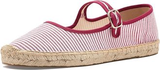 Soludos Seersucker Mary Jane Espadrille Womens Flat Shoes Classic Pink : EU 41 (US Womens 10-10.5) B - Medium, Cotton