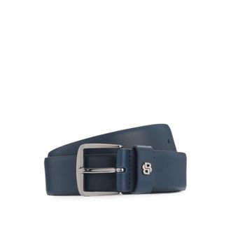 BOSS Italian-leather belt with Double B monogram