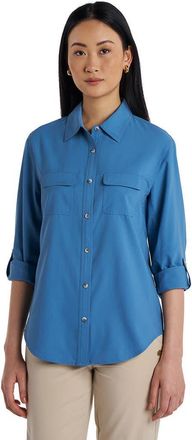 Coolibar Womens Mylitta Travel Long Sleeve Shirt, UPF 50+ Sun Protection in Blue Dusk at Nordstrom, Size Xx-Large