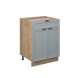 Vicco Mueble Bajo De Cocina Fame-line, Azul Claro-gris, 60 Cm Con Caj&oacute;n, Et Antracita Vicco
