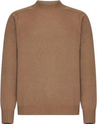D4.0 Round-neck Truien - Heren - Ronde hals truien - Bruin - M - Truien & Vesten