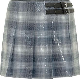 Pinko Pinko, Rokken, Dames, Blauw, L, Polyester, Gongora Gonna Check