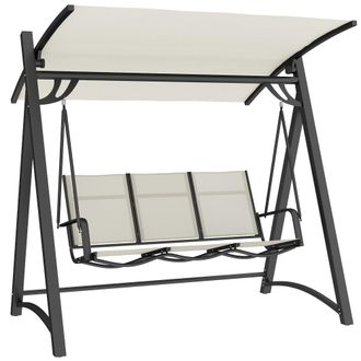 OUTSUNNY Columpio de jard&iacute;n 188x130x183 cm crema