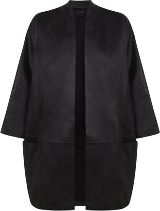 Cortana Rechte Oversized Jas - Dames - Leren en Su&egrave;de Jassen - Zwart - M - Leer - Jassen