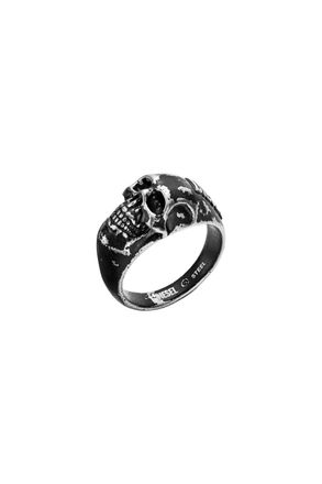 Diesel Stainless Steel Skull Ring - Rings - Unisex - Black