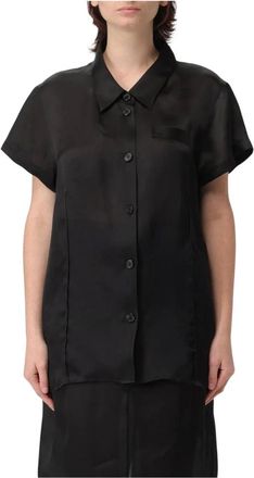 Khaite Short Sleeve Silk Shirt Classic Collar
