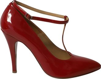 Maison Margiela Maison Martin Margiela Point-Toe with T-Strap in Red Patent Leather