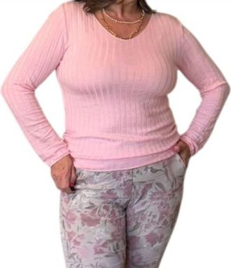 Made in Italy Ultra Soft Everyday Rib Knit Top In Pink