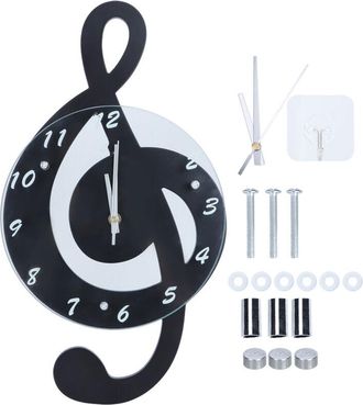 OEM Reloj De Pared Electr&oacute;nico Innovador Con Forma De Nota Musical, Reloj De Cuarzo Silencioso Y Moderno Para La Habitaci&oacute;n De Los Ni&ntilde;os