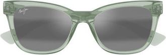 Maui Jim Hiwahiwa 54mm PolarizedPlus2 Wrap Sunglasses in Green at Nordstrom