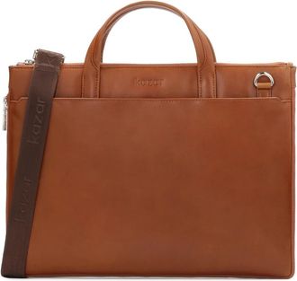 Kazar Bruin leren laptoptas en documententas - Heren - Laptoptassen - Bruin - ONE Size - Leer - Tassen