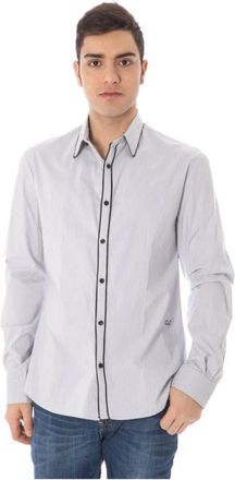 Costume National Blauw Overhemd Italiaanse Kraag Lange Mouwen - Heren - Casual Overhemden - Blauw - M - Overhemden