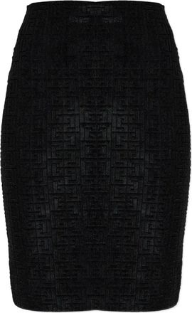 Balmain Gonna a matita con logo - Nero