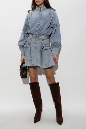 Zimmermann Denim Shirt With Logo Buttons, Womens, Blue