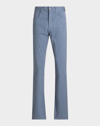 Canali Men & apos;s Cotton Slim Straight Leg Five-Pocket Pants