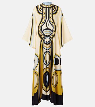 La DoubleJ Magnifico printed silk twill midi dress