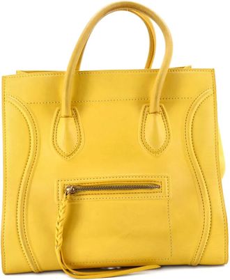 Celine Borsa tote Phantom media in pelle liscia - Giallo