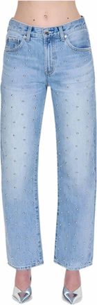 Pistola Denim Lexi Studded Bowed Straight Jeans In Aries