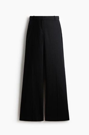 H&M Mama Linen-blend Tailored Trousers in Black at Nordstrom, Size Xx-Large