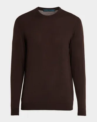 Kiton Men & apos;s 14 Micron Wool Crewneck Sweater