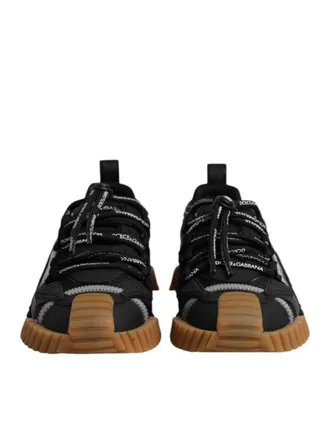 Dolce & Gabbana Black Logo Lace Up Low Top NS1 Sneakers Mens Shoes