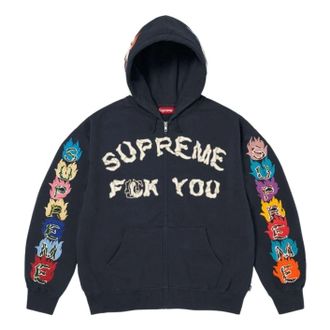 SUPREME FW26 F**k You Zip Up Hooded Sweatshirt Navy FW26SW43-NVY
