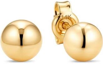 Devata Ball Stud Earrings in 14K Gold, 6mm in Yellow Gold at Nordstrom