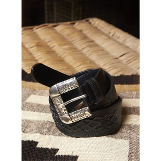 Fortela Terra Calf Leather Belt in Black at Nordstrom, Size 90