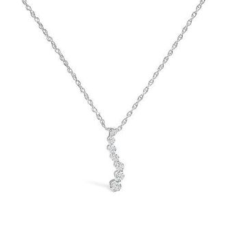 House of Brilliance 925 Sterling Silver 1/4 Cttw Lab Grown Diamond Journey Pendant Necklace in White at Nordstrom