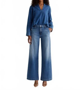 AG - Adriano Goldschmied Stella Low Palazzo Jean In Nautical Mile