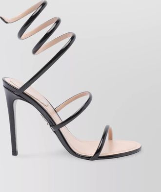Rene Caovilla leather spiral strap stiletto sandals