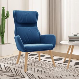 vidaXL Sill&oacute;n De Relax De Terciopelo Azul Vidaxl