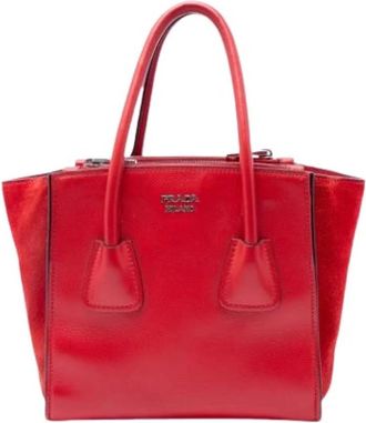Prada Pre-owned Twin Pocket satchel - Dames - Vintage Handtas - Rood - ONE Size - Leer - Vintage