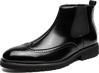 Generic Mens Autumn/Winter Chelsea Boots, Stylish Round-Toe Non-Slip Casual Shoes, Slip-On Outdoor Walking And Work Shoes, Suitable for Office And Party Occas