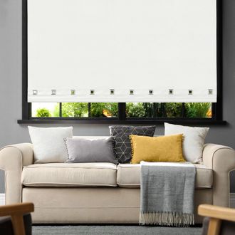 Lewis's Colorado Eyelet Roller Blinds - White - 120x165 cm | TJ Hughes