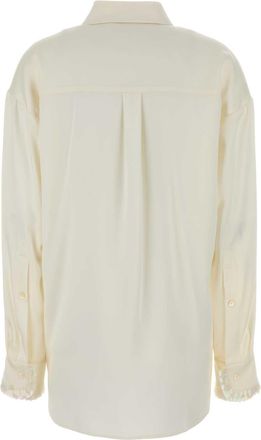 Stella McCartney Womens White Satin Oversize Shirt Cream Acetate Viscose Sweater