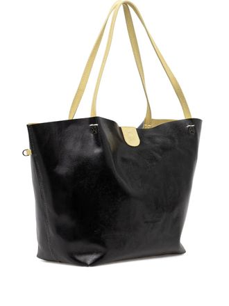 Patrizia Pepe leather top-handle tote bag - Yellow