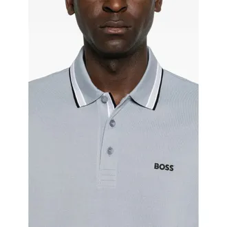 HUGO BOSS Tipped Collar and Cuffs Polo Shirt - Gray