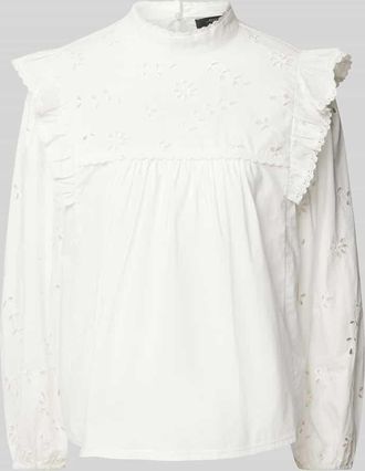 Max Mara Regular Fit Bluse mit Lochstickerei Modell TADDEO in Weiss, Gr&ouml;&szlig;e XL