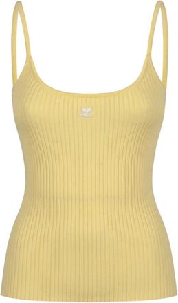 Courr&egrave;ges Mujer, Camisetas, Amarillo, Talla: S