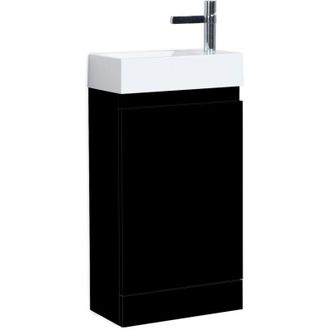 Badplaats Mueble lavabo para aseo Peru 40 x 22 cm - Negro Mate - Mueble de