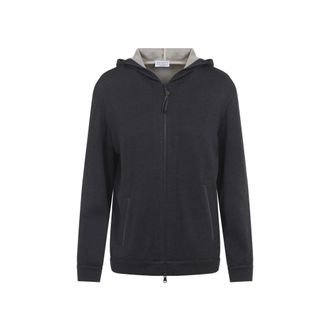 Brunello Cucinelli Black Solid Hood Sweatshirt