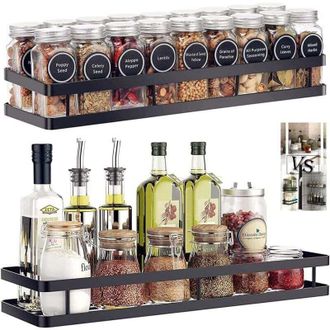OEM Estante Para Especias De Cocina, Estante De Especias De Pared De 2 Piezas, Estante De Almacenamiento De Especias Que Ahorra Espacio, Ideal Para El Alm