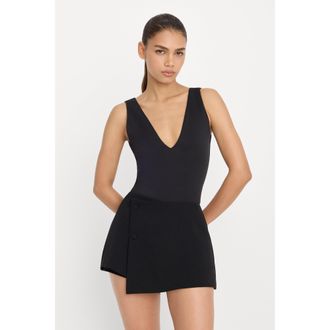 Good American Womens Sculpting Deep V Bodysuit | Black, Size Medium | Good American by Khlo&Egrave; Kardashian