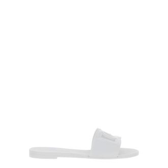 Dolce & Gabbana Witte Rubberen Slidesandalen - Dames - Schoenen - Wit - Maat: 41 EU