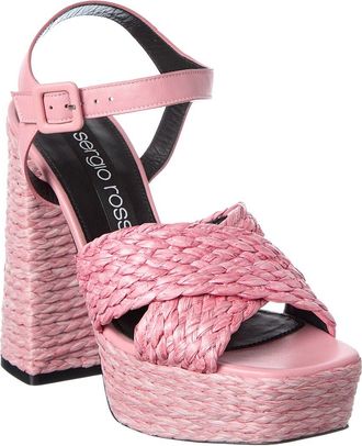 Sergio Rossi Seville 90 Straw Platform Sandal