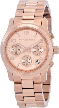 Michael Kors Runway Chronograph Quartz Rose Gold Dial Watch MK7324