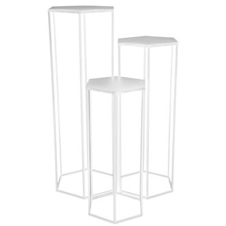 OEM Juego De 3 Soportes Para Flores De Metal Blanco